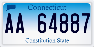 CT license plate AA64887