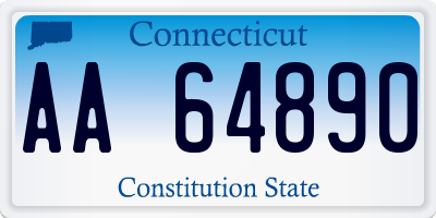 CT license plate AA64890