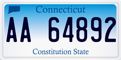 CT license plate AA64892