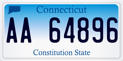 CT license plate AA64896