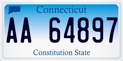 CT license plate AA64897