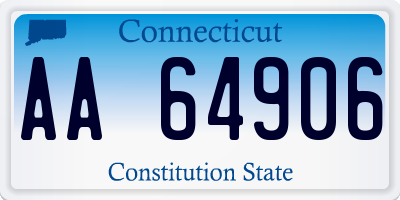 CT license plate AA64906