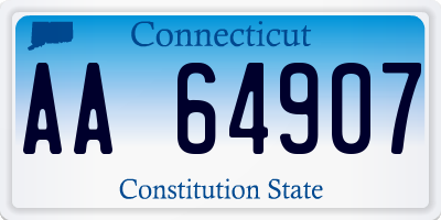 CT license plate AA64907