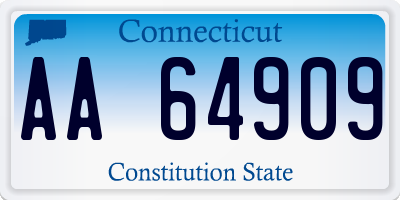 CT license plate AA64909