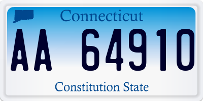 CT license plate AA64910