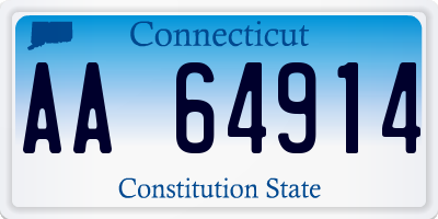 CT license plate AA64914