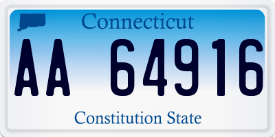 CT license plate AA64916