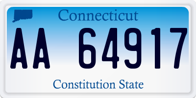 CT license plate AA64917