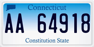 CT license plate AA64918