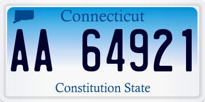 CT license plate AA64921