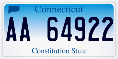 CT license plate AA64922