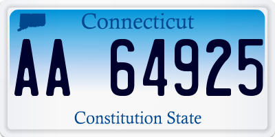 CT license plate AA64925