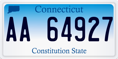 CT license plate AA64927