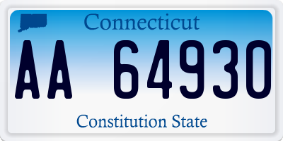 CT license plate AA64930