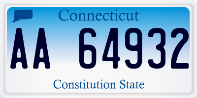 CT license plate AA64932