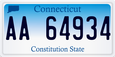 CT license plate AA64934