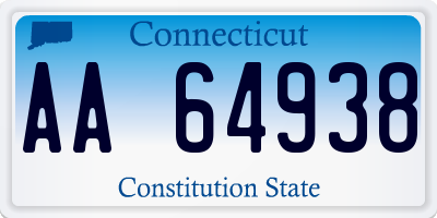 CT license plate AA64938