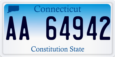 CT license plate AA64942