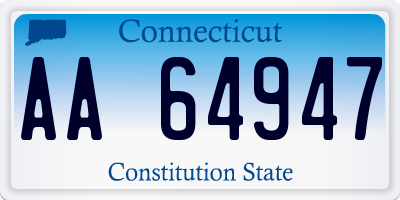 CT license plate AA64947