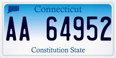 CT license plate AA64952