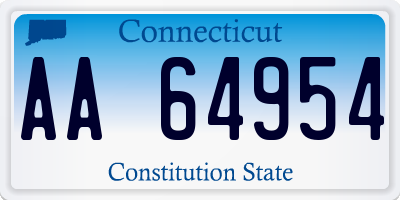 CT license plate AA64954