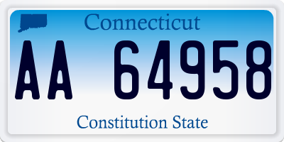 CT license plate AA64958