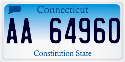 CT license plate AA64960