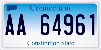 CT license plate AA64961