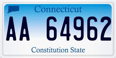 CT license plate AA64962