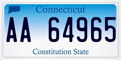 CT license plate AA64965