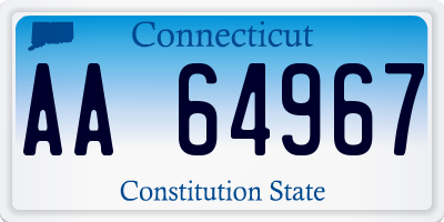 CT license plate AA64967