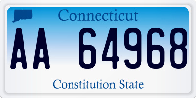 CT license plate AA64968