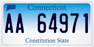 CT license plate AA64971