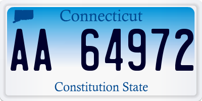 CT license plate AA64972