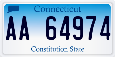 CT license plate AA64974