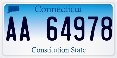 CT license plate AA64978