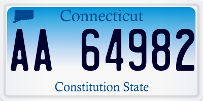 CT license plate AA64982