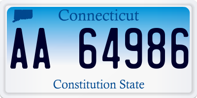 CT license plate AA64986