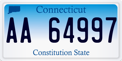 CT license plate AA64997