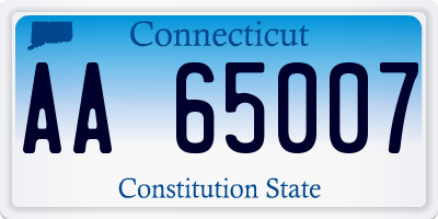 CT license plate AA65007