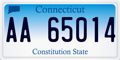 CT license plate AA65014