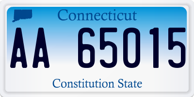 CT license plate AA65015