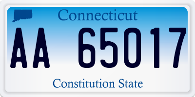 CT license plate AA65017