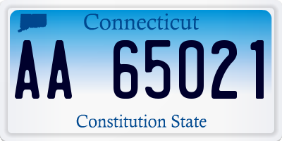 CT license plate AA65021