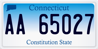 CT license plate AA65027