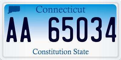 CT license plate AA65034