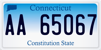 CT license plate AA65067