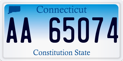 CT license plate AA65074