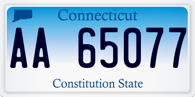 CT license plate AA65077