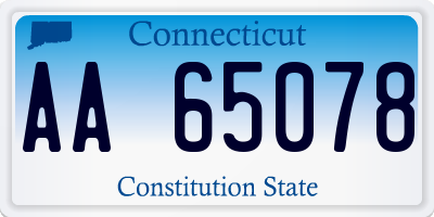 CT license plate AA65078